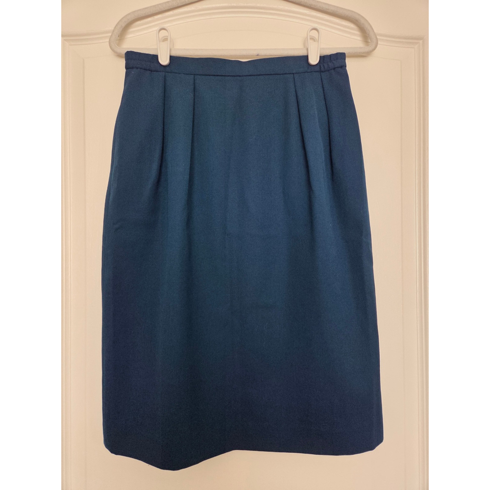Pure Wool Pencil Skirt, Women's Size 10 Knee Length Teal Vintage Trad Wife‎